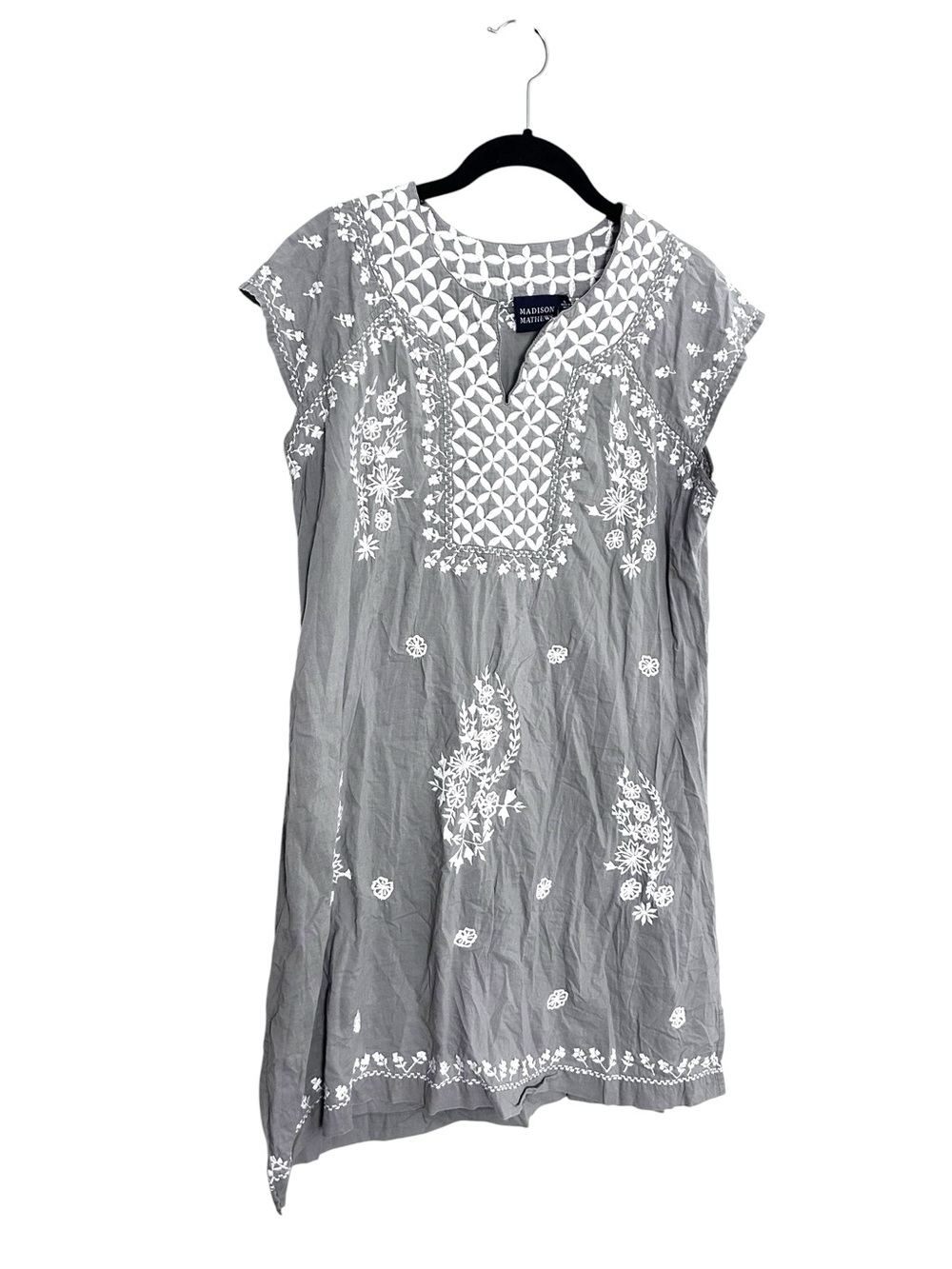 MADISON MATHEWS Embroidered Cotton Tunic Dress